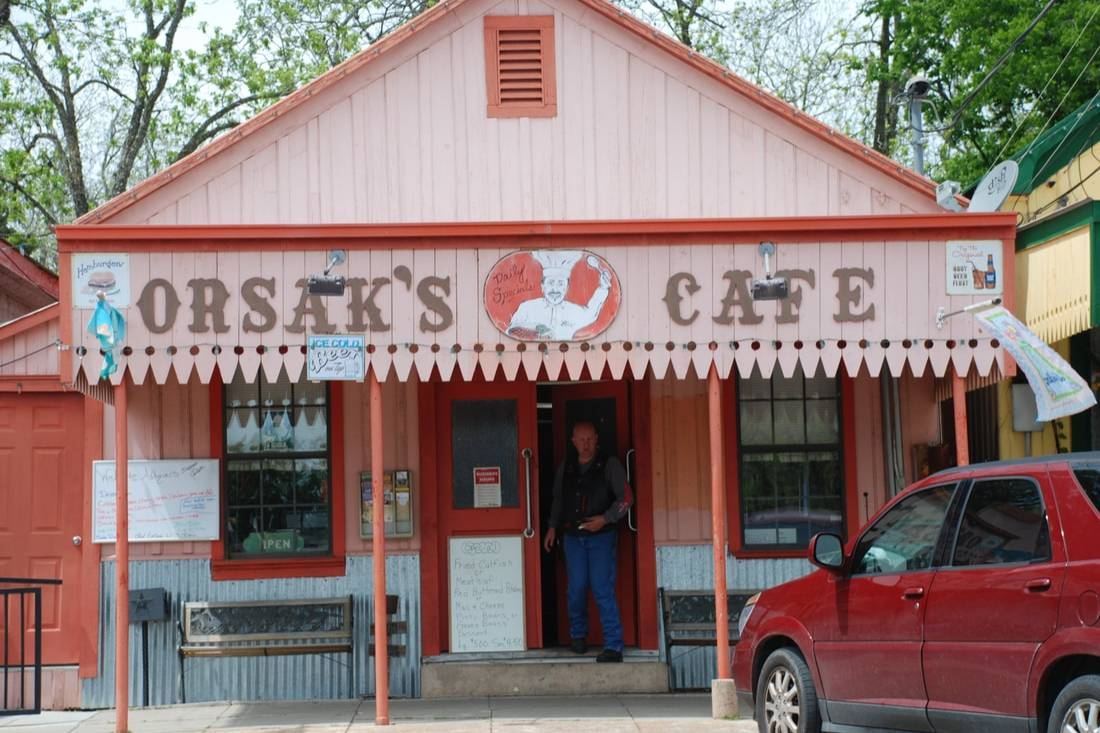 Orsak's Cafe restaurant in Round Top, Texas